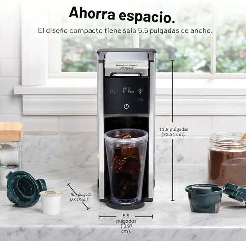 Miniatura 4 de Cafetera Hamilton Beach FlexBrew Advanced 4 en 1 de porción individual para café caliente y helado con depósito de agua removible de 45 oz., uso
