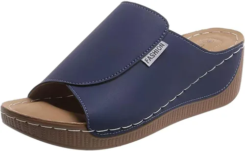 Miniatura 11 de Sandalias de cuña para mujer, puntera abierta, soporte de arco, calzado ortopédico para caminar, zapatos elegantes de suela suave sin cordones Blanco