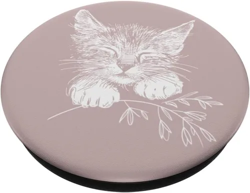 Miniatura 2 de PopSockets PopSockets Swappable PopGrip - Gatito durmiente con ramita pequeña