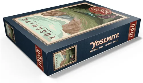 Miniatura 3 de MyPuzzle Yosemite National Park - Valle de Yosemite, póster de viaje vintage, rompecabezas premium de 1000 piezas para adultos