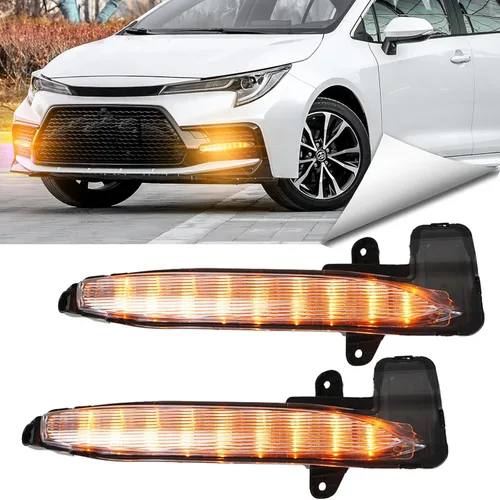 Luz LED de circulación diurna para parachoques delantero, luz antiniebla, señal de giro secuencial DRL ámbar, compatible con Toyota Corolla 2020