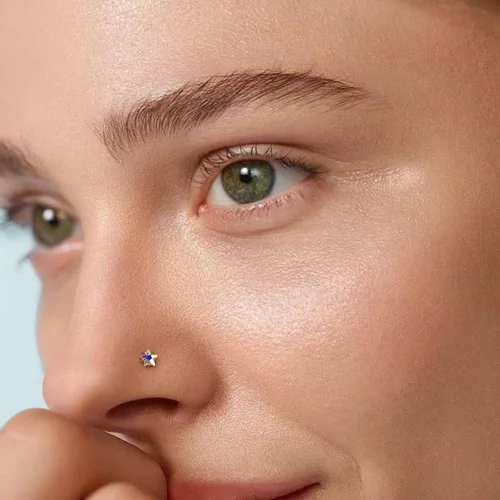Miniatura 7 de 4 piezas de anillos de nariz de 20G bañados en oro de 14K para mujeres y hombres, anillos de nariz en forma de L, joyería hipoalergénica
