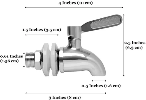 Miniatura 2 de Grifo de repuesto para dispensador de bebidas, boquilla no corrosiva de acero inoxidable, fácil instalación en menos de 10 minutos, excelente flujo