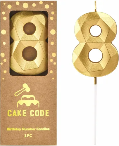 Miniatura 20 de Velas de 7 cm de Oro Cristal Número 17 para Pastel de Cumpleaños, Velas de Oro y Número para Celebración de Fiesta