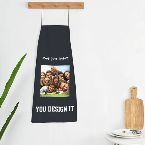 Miniatura 5 de Delantal Personalizado, Diseña Tu Propio Delantal de Cocina para Cocinar, Sube Tus Fotos Favoritas Logo, Añade Cualquier Nombre o Texto