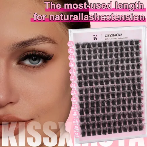 Miniatura 6 de KISSXIAOYA Kit de extensiones de pestañas en racimo, kit de extensión de pestañas con unión de pestañas, sello y aplicador, 144 piezas de 0.004 in