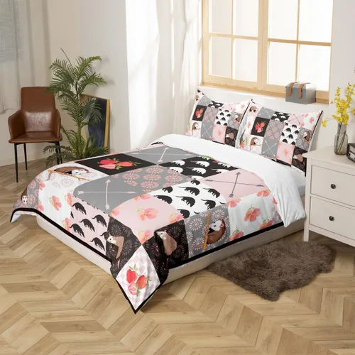 Miniatura 2 de Juego de ropa de cama de zarigüeya para niños, tamaño individual, regalo de zarigüeyas, juego de funda de edredón para niños, niñas, adolescentes