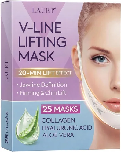 Miniatura 9 de Máscara facial de contorno en forma de V, línea de modelado, cinturón de elevación, reducción de cuello, cinta de elevación de mandíbula, parche