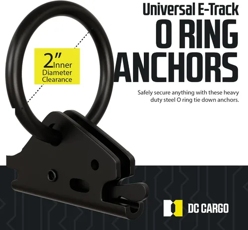 Miniatura 3 de DC Cargo Mall Kit de correas de trinquete y accesorios de riel E (12 piezas) - Correas resistentes de 15 pies, juntas tóricas E-Track de 1,000