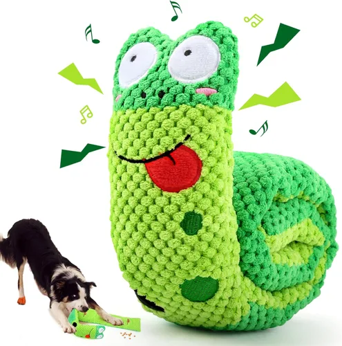 Miniatura 11 de Letsmeet Juguetes Grandes de Cocodrilo Chirriante para Perros, Juguetes Interactivos para Cachorros con Papel Arrerugado, Juguete de Tirones