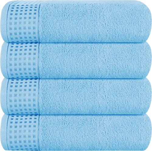 Miniatura 116 de GLAMBURG Juego de 2 toallas de baño de gran tamaño 100% algodón, 28 x 55 pulgadas, ultra suaves, altamente absorbentes, compactas, de secado rápido