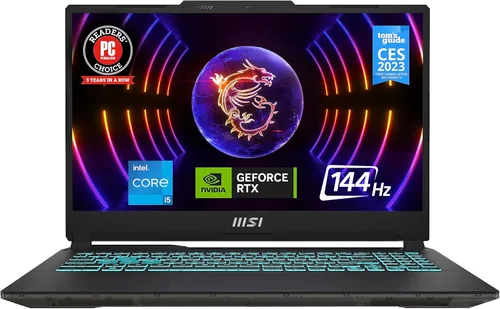 Laptop para juegos MSI Cyborg 15: Intel Core i5-12450H GeForce RTX 2050, FHD de 15,6", 144Hz, 16 GB DDR5, SSD NVMe de 512 GB, tipo-C USB 3.2 Gen 1,
