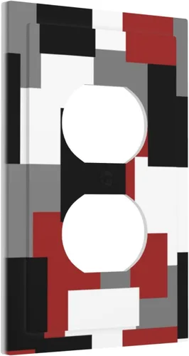 Miniatura 116 de Placa Decorativa de Pared Beige Boho de Mediados de Siglo Sol Abstracto 1-Gang Retro Años 70 Arte Geométrico Moderno con Arco Eléctrico Interruptor