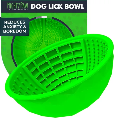 Cuenco para lamer interactivo para perros Mighty Paw, de silicona libre de BPA, alivio de la ansiedad, apto para lavavajillas, 2 modos, 4 texturas,