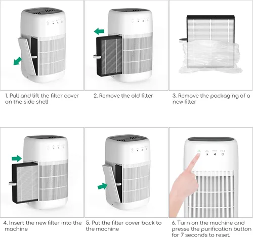 Miniatura 4 de Afloia Filtro eficiente para purificador de aire Q10 y deshumidificador 2 en 1 (reemplazo del filtro del purificador de aire Q10)