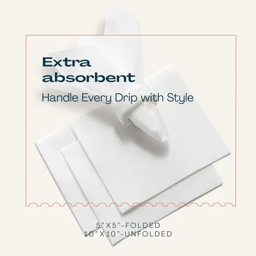 Miniatura 3 de 200 servilletas de papel desechables para postres y bebidas, hechas en Estados Unidos, suaves y absorbentes, para bares, restaurantes, cafeterías