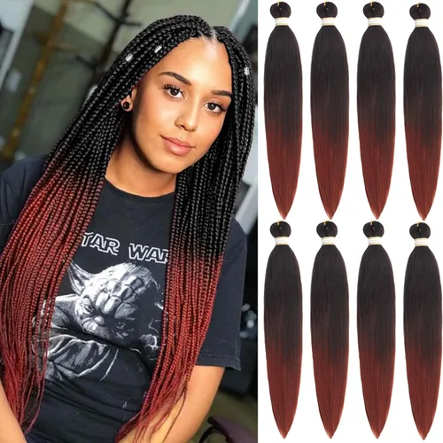 Miniatura 50 de Beyond Beauty - Trenzas preestiradas de cabello profesional sin picazón, ajuste de agua caliente, fibra sintética, textura Yaki, extensiones