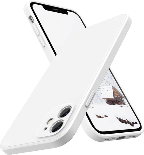 Miniatura 30 de SURPHY Diseño para iPhone 11 con protección de cámara, diseño delgado de borde recto, funda de silicona líquida para iPhone 11 de 6.1 pulgadas, negro