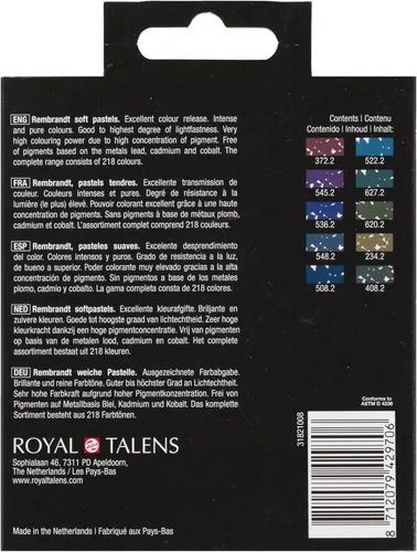 Miniatura 2 de Rembrandt Juego de micro pastel suave, 10 barras de media pieza, selección de tonos oscuros Dark Shades