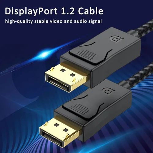 Miniatura 2 de Cable DisplayPort de 6 pies, paquete de 2 cables de puerto de pantalla DP 1.2 de 6 pies [4K @60Hz, 2K @100Hz, 1080P @240Hz] cable para monitor