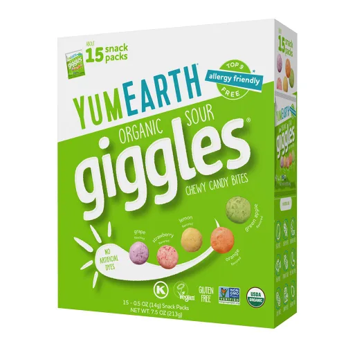 Miniatura 18 de YumEarth Organic Giggles - Caramelos masticables aptos para alérgicos (los 9 mejores gratis), sin colorantes artificiales, sin OMG, sin gluten