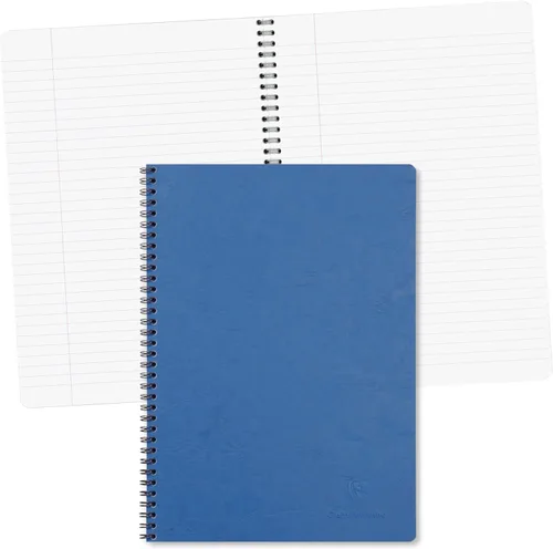 Clairefontaine 781454C Age Bag Collection A Cuaderno de espiral azul A4 8.3 x 11.7 in - 100 páginas rayadas con margen - Papel blanco 3.17 oz -