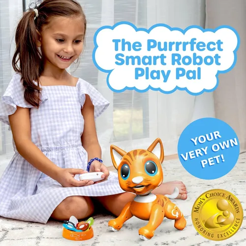 Miniatura 2 de Power Your Fun, Robo Pets - Juguete de gato para niñas y niños, robot controlado a distancia, gestos interactivos de movimiento de la mano, premios