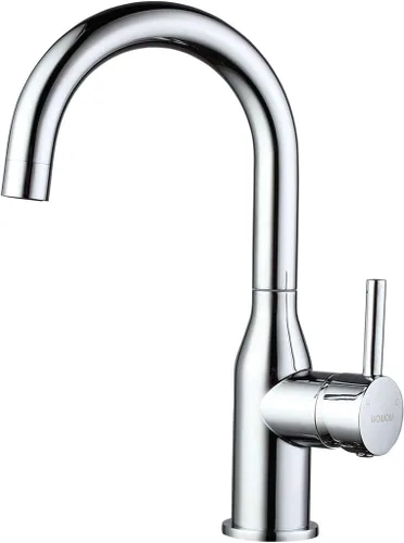 Miniatura 9 de WOWOW Grifo de Fregadero de Barra de Una Sola Manija, Grifo de Barra de 1 Orificio, Grifo de Cocina Pequeño de Níquel Cepillado, Grifo Comercial
