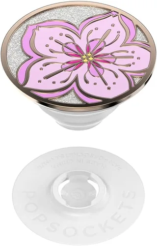 Miniatura 4 de PopSockets Agarre adhesivo para teléfono, soporte, soporte para teléfono, esmalte - flor de cerezo con purpurina Flor de purpurina