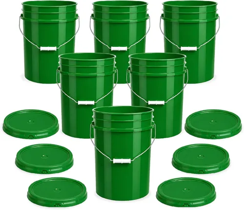 Miniatura 20 de ePackageSupply Balde de 5 galones con tapa hermética Fabricado en EE. UU. Grado alimenticio Plástico premium HDPE resistente Cubo multiuso