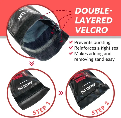 Miniatura 2 de Rubberbanditz Juego de bolsas de arena y barras de inmersión extra grandes para fitness, equipo de entrenamiento resistente para crossfit