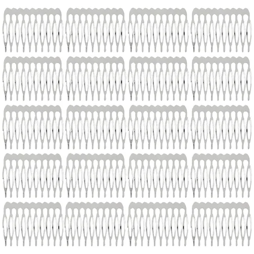 Miniatura 9 de Lawie Paquete de 20 peines laterales de metal dorado a granel con 5 dientes, para manualidades, manualidades, para boda, velo de novia, peinetas