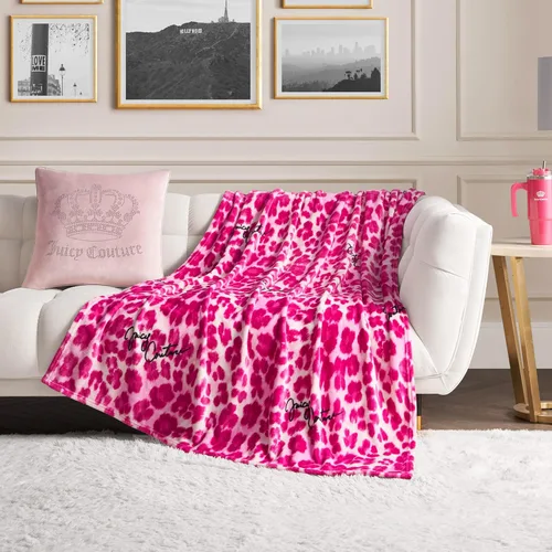 Miniatura 30 de Juicy Couture Berry Happy - Manta de felpa de 50 x 70 pulgadas, color rosa, mantas decorativas para sofás, mantas para sillas y camas