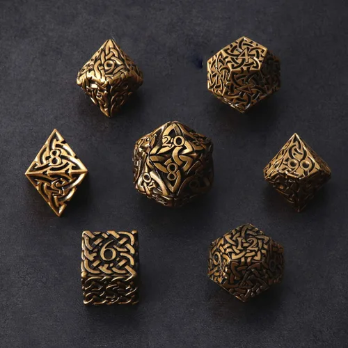 KakapopoTCG. - Juego de dados de metal poliédrico, 7 piezas, extra pesado, extra grande, para Dungeons and Dragons. Call of Cthulhu, Pathfinder,