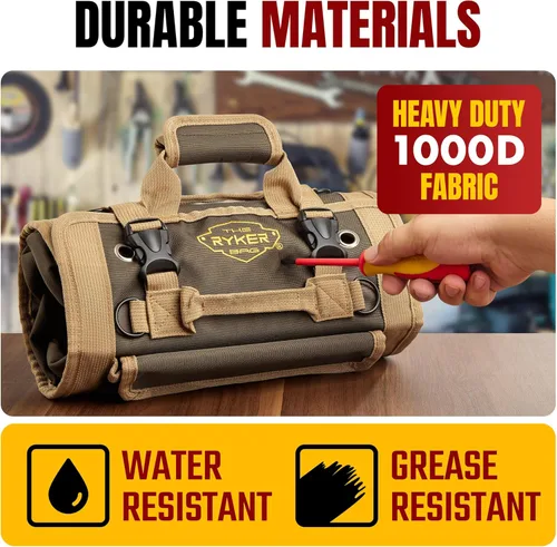Miniatura 3 de El Organizador de Bolsa de Herramientas Enrollable Ryker, Regalos para Él, Organizador de Bolsa de Herramientas de Motocicleta Enrollable de Trabajo