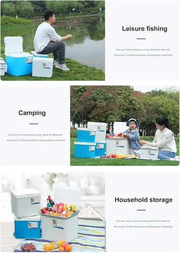 Miniatura 3 de Enfriador portátil aislado, enfriador duro pequeño de 10 litros con asa, a prueba de fugas, lonchera aislada al aire libre para picnic, campamento