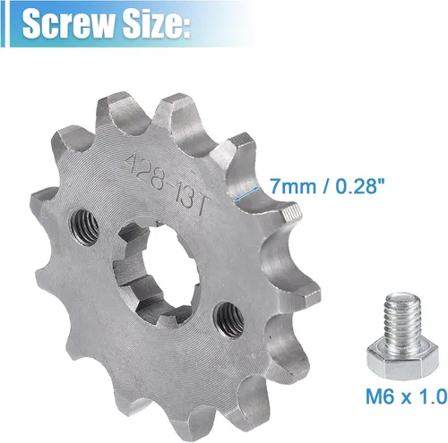 Miniatura 4 de X AUTOHAUX 1 juego de 428 estilo 13 dientes 0.669 in ID motocicleta piñón delantero para motocicleta 50cc 70cc 110cc 125cc motocicleta Dirt Pit Bike