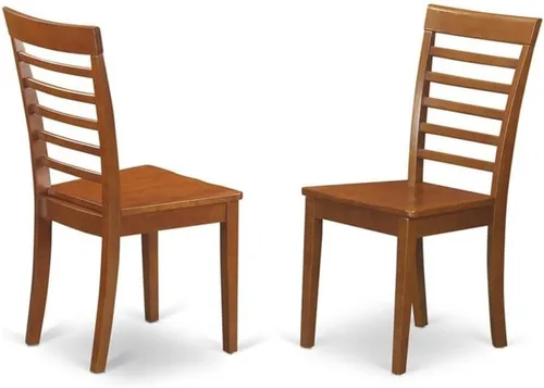 Miniatura 7 de East West Furniture MLC-MAH-C Milan - Sillas de comedor - Sillas de madera tapizadas de tela de lino, juego de 2, caoba