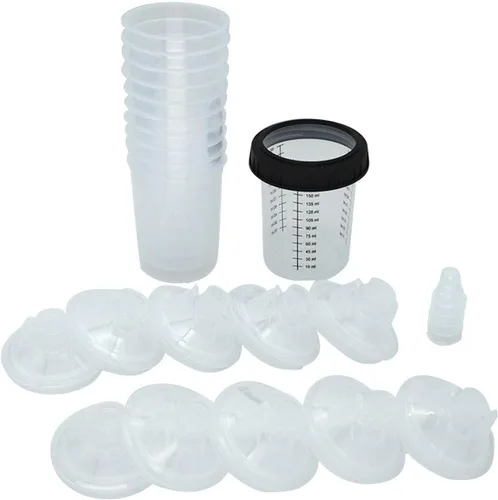 Kit de tazas y revestimientos para mezclar pintura automotriz, taza desechable para pistola de pintura en aerosol, tapas y adaptadores para filtrar