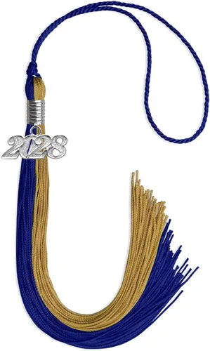 Miniatura 43 de Endea Graduation Borla de doble color con gota de fecha plateada (negro/oro antiguo, 2025)