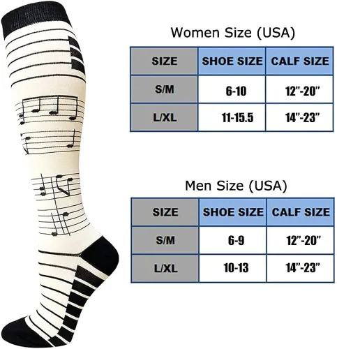 Miniatura 6 de 5 pares de calcetines de compresión de cobre para mujeres y hombres, circulación de 20-30 mmHg, el mejor apoyo para correr, atletismo, enfermería