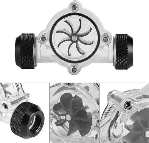 Miniatura 6 de Aramox 8 Impulsores G1/4 Roscado Puerto Hembra a Hembra Indicador Medidor para Refrigeración por Agua de PC (negro)
