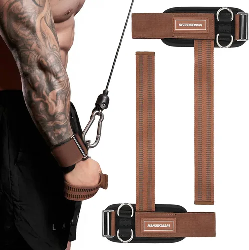 Miniatura 14 de MANUEKLEAR - Correas de muñeca antideslizantes para levantamiento de pesas, correas de levantamiento de pesas con anillos en D para entrenamiento