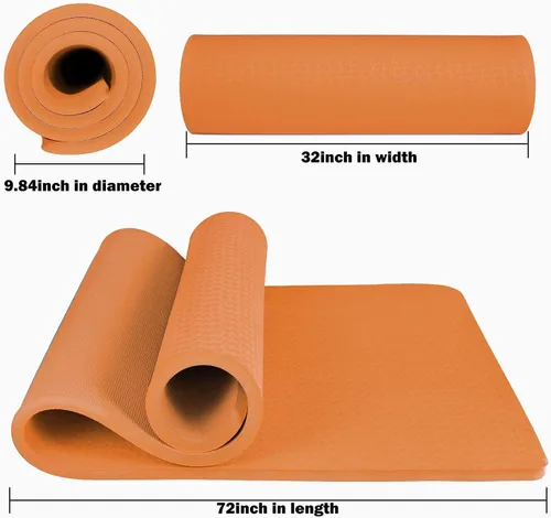 Miniatura 6 de Hatha Yoga - Tapete de yoga de 4/5 pulgadas de elastómero termoplástico, tapetes de fitness y ejercicio de gran tamaño 72 pulgadas de largo x 32