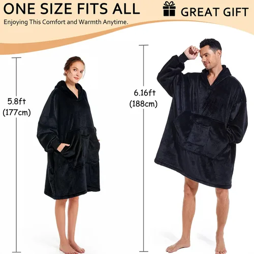 Miniatura 5 de REDESS Blanket Hoodie Sweatshirt, Wearable Blanket Oversized Sherpa with Sleeves and Giant Pocket, Cozy Hoodie for Adult Kids