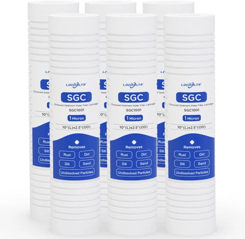 Miniatura 10 de Whole House - Cartucho de filtro de agua de pozo de sedimentos ranurado de 5 micrones de 2.5 x 10 pulgadas para AP110, WHKF-GD05, AO-WH-PREV-R2