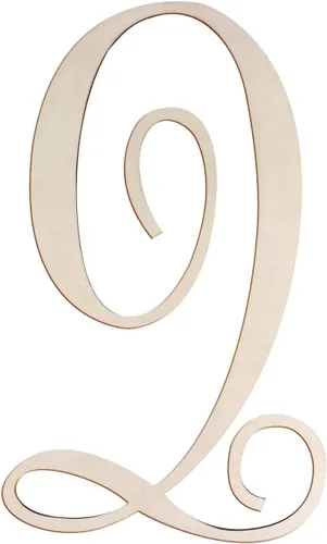 Miniatura 23 de Letras de madera cursivas para decoración de pared, letras grandes de madera de 14 pulgadas, monograma sin terminar, letras de madera, manualidades