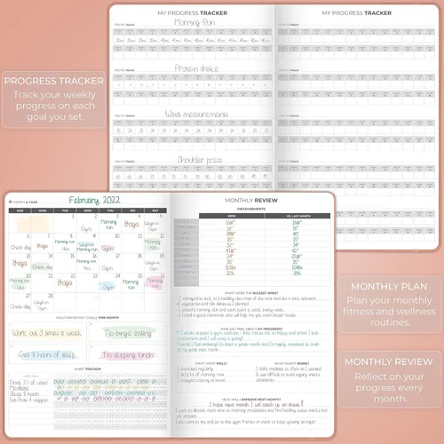 Miniatura 5 de Clever Fox Fitness Journal PRO - Agenda diaria de entrenamiento con planificador de comidas y rastreador de hábitos, libro de registro de ejercicios