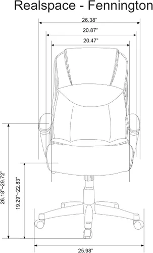 Miniatura 2 de Realspace® Fennington - Silla de cuero con respaldo alto, color marrón y negro