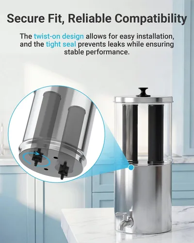 Miniatura 5 de AQUA CREST Filtro de agua certificado NSF/ANSI 42 y 372, repuesto para sistema de filtro de agua por gravedad Berkey®, elementos de purificación